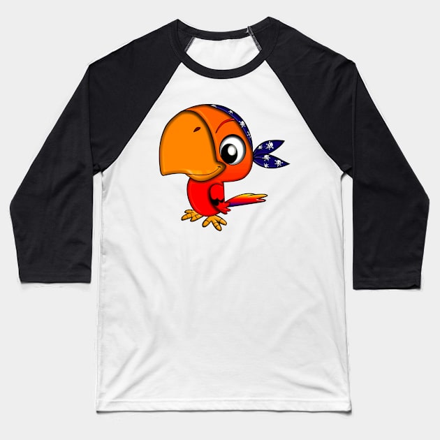 Pirate Parrot Baseball T-Shirt by  Colorful&Goldie